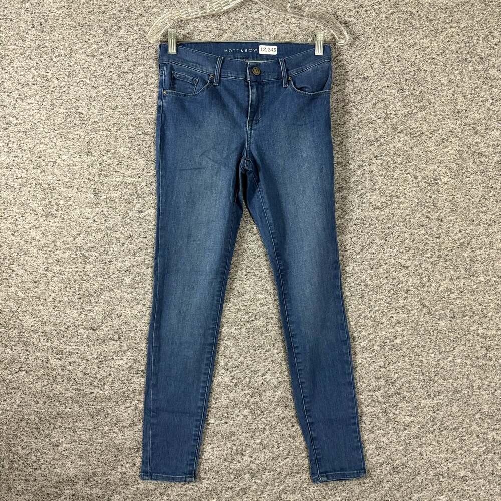 Mott & Bow Women's Size 27x28 Mid-Rise Skinny Blue Stretch Denim Jeans